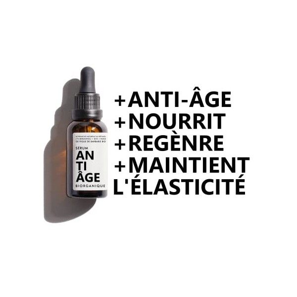 Sérum Visage ANTI-ÂGE | 100% naturel | Avec Bakuchiol 1% alternative naturelle au rétinol + Huile de figue de barbarie BIO C...