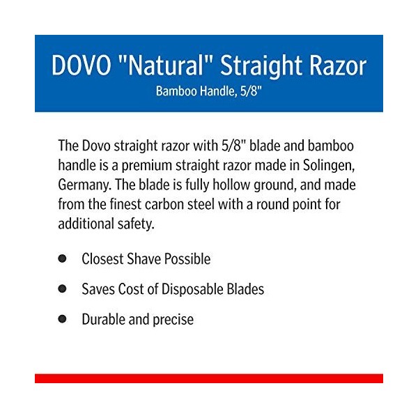 Dovo - Rasoir Evide Lame 5/8 - Manche Bambou