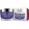 Olay Retinol 24 Crema de noche, Crema facial retinol sin fragancia,Rutina facial nocturna, crema de noche antiedad para una p