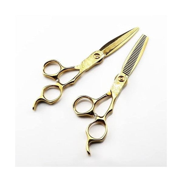 Ciseaux de coupe de cheveux, ensemble de ciseaux de cheveux en acier inoxydable 440C japonais de 6 pouces, ensemble de ciseau