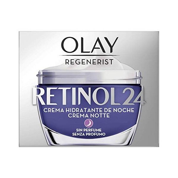 Olay Retinol 24 Crema de noche, Crema facial retinol sin fragancia,Rutina facial nocturna, crema de noche antiedad para una p