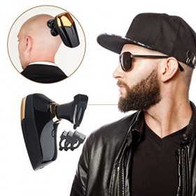 HONTEC Rasoir électrique pour homme Rasoir électrique rechargeable pour homme Rasoir à tête chauve Tondeuse nez et oreilles N