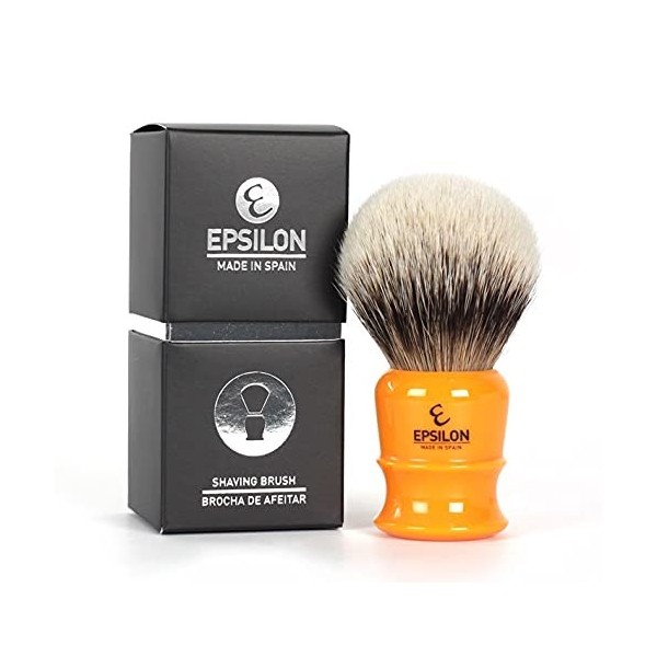 Epsilon Butterscotch Brosse à raser avec pointe argentée 50/26 mm