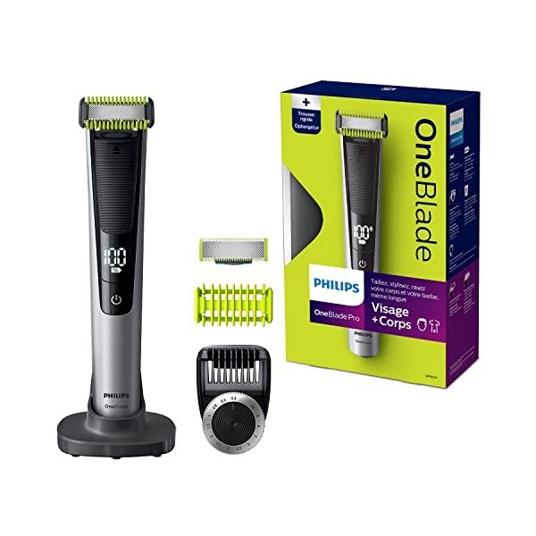 Philips qp6620/20 alimenté et sec Noir, citron vert, argent Tondeuse à barbe – épilateurs pour la barbe 0,4 mm, 1 cm, Noir, 