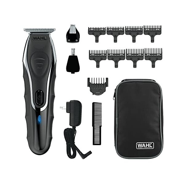 Wahl Aqua Blade Rechargeable Wet Dry Lithium Ion Deluxe Trimming Kit with 4 Interchangeable Heads for Shaving, Detailing, Gro