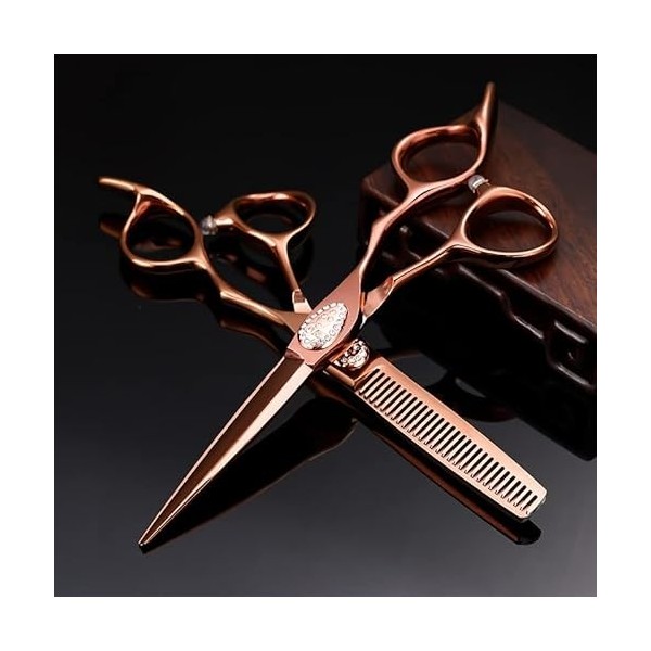 Ciseaux de coiffeur coupe de cheveux, 6 pouces 440c acier diamant ciseaux à cheveux coupe outils de barbier coupe de cheveux 