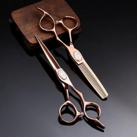 Ciseaux de coiffeur coupe de cheveux, 6 pouces 440c acier diamant ciseaux à cheveux coupe outils de barbier coupe de cheveux ...