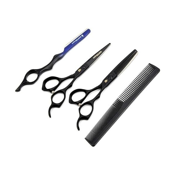 Ensemble combiné de ciseaux de coiffure, ciseaux de barbier professionnels super tranchants, kit mince pour salon de coiffure