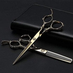 Ciseaux de barbier 6 pouces coiffeur 440C ensemble de ciseaux de coiffure dorés professionnels Rasage et Épilation