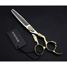 Ensemble de ciseaux de coiffure professionnels de 6,0 pouces, ciseaux plats + ciseaux à dents en acier inoxydable légers et 