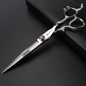 Ciseaux pour Animaux de Compagnie 8"Ciseaux pour coiffeurs Professionnels Argent Haute dureté 400C Ciseaux pour coiffeurs en ...