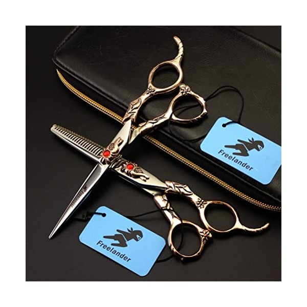 LIUSU Kit de Ciseaux de Coupe de Cheveux High 6,0 Pouces, Ensemble de Ciseaux de Coiffure Professionnels pour Salon de Coiffu