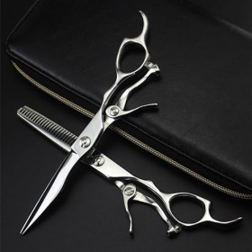 Ciseaux de coupe de cheveux, ciseaux à cheveux professionnels 440c de 6 pouces coupant les ciseaux de coiffure de salon de co...