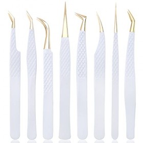 EYHLKM Pincettes for extension des cils en acier inoxydable en acier inoxydable Précision Twezers Tweep Tools