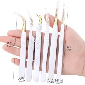 EYHLKM Pincettes for extension des cils en acier inoxydable en acier inoxydable Précision Twezers Tweep Tools Rasage et Épila...