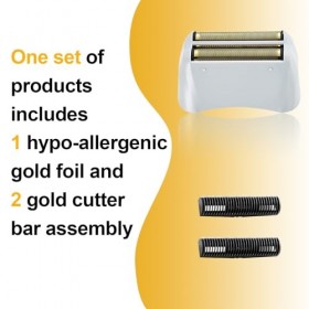 Lot de 4 feuilles de rechange Pro Shaver compatibles avec les rasoirs andis 17150 TS-1 ProFoil Lithium de remplacement, doré