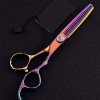 6.0"Japon 440c Ciseaux de Coupe de Coiffeur Violet Dragon Cheveux cisailles avec poignée Maya pour Salon de Coiffure, ToothCu