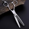 Ciseaux Amincissants pour Coupe de Cheveux Style de Coiffure Professionnel Outil de barbier cisailles Lames à Dents Plates ré