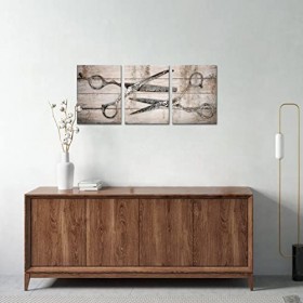 Kalormore Photo vintage ciseaux de coupe de cheveux pour salon de coiffure, art mural galerie dart rétro rustique, outils de