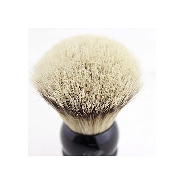 WWWFZS 28 mm Big Knot Silvertip Badger Blaireau crème/Manche Noir