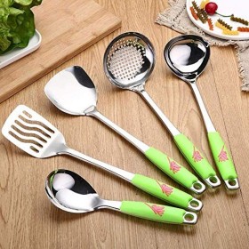 ZHENAO Cuisson 1 Ensemble 6Pc Portable Durable Portable Inox Stickhaly Food Wok Wok Spatula Cuillère Outils de Cuisine Cuisin