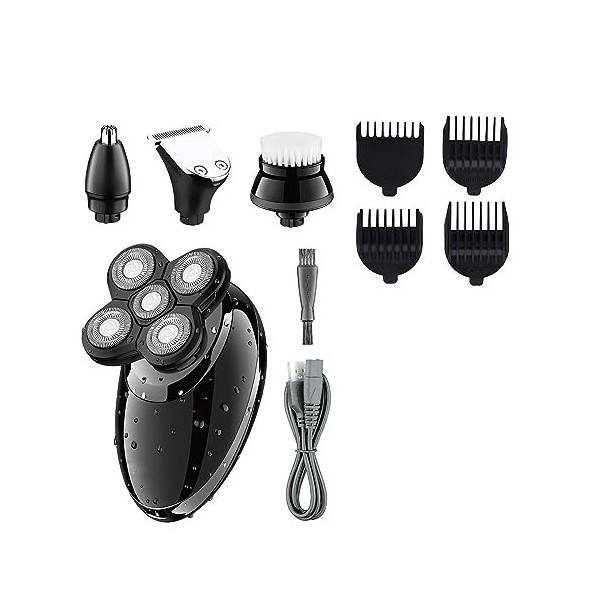 Rasoir électrique 4 en 1 pour homme, tondeuse à barbe, tondeuse à nez, kit de toilettage étanche, rechargeable, machine à ras