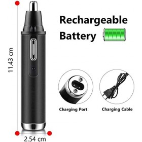 CAFFIA Tondeuse for les oreilles et le nez for homme, 4 en 1 rechargeable par USB for sourcils et poils du visage avec tête é