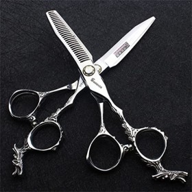 KOAIEZ Ciseaux De Coiffure De Coiffure en Acier Inoxydable De 6,0 Pouces, Cisaillements De Coiffure À Salon Multifonctionnel 