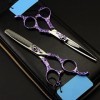 ciseaux de coiffeur Ciseaux de coupe de cheveux, 6 pouces professionnels Japon 440c Ciseaux de cheveux violet rétro amincissa