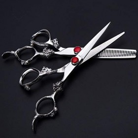 Professionnel 9cr Red Gem Dragon Poignée Ciseaux De Cheveux Set Ciseaux De Coupe Coiffeur Ciseaux Amincissants Ciseaux Ciseau