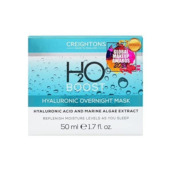 Creightons H2O Boost Hyaluronic Overnight Mask 50ml - With Hyaluronic Acid, works overnight to improve skins elasticity & i