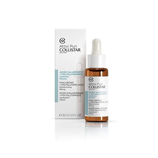 Collistar Attivi PUri Acide hyaluronique+acide polyglutamique, gouttes hydratantes de traitement lifting hydratant, hydrate e...