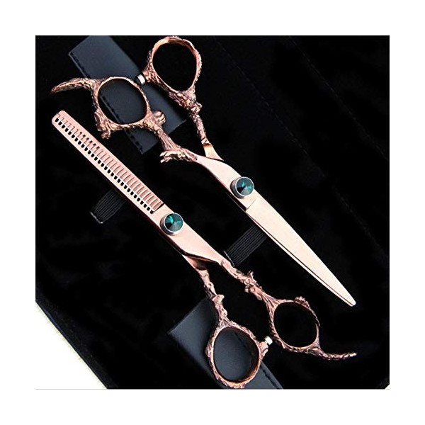 WJY Coiffure Ciseaux Rose Or Cheveux Kit Ciseaux Cheveux Coupe de Cheveux Kit Professionnel for Salon de Coiffure Styliste 6 