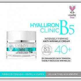 Eveline Cosmetics Hyaluron Clinic Crème Raffermissante Liftante Anti-Rides 40+ | 50ml | Sérum Anti-Âge Pour Peaux Matures Crè...