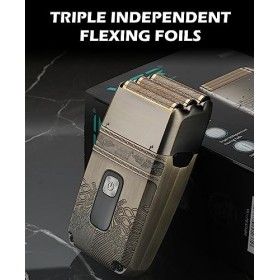Rasoir électrique pour homme, rasoir électrique professionnel en métal, lame en titane, triple feuille pour tête chauve, affi