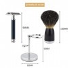 GHQYP Pratique Supports de Brosse de Rasoir pour Hommes, Blaireau de sécurité Porte-Blaireau à Double Bord, Ensemble de Suppo