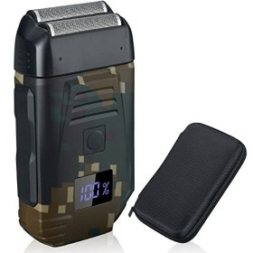 Rasoir électrique pour homme, rasoirs en aluminium avec étui de voyage, tondeuse à barbe, machine à raser, rechargeable/sans 