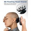 Head Shaver 8D - Rasoir électrique pour homme chauve avec tête humide et sèche - Sans fil, rechargeable, design ergonomique -