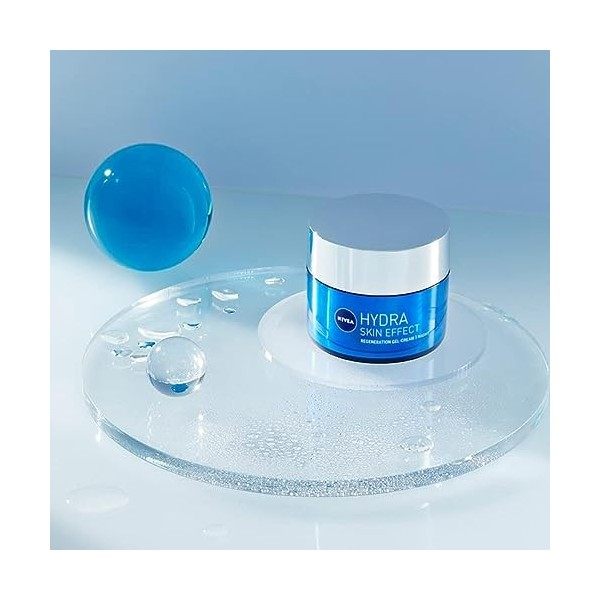 NIVEA Hydra Skin Effect Regeneration Night Gel 50 ml , gel de nuit léger chargé dacide hyaluronique, hydratant visage à bas C...