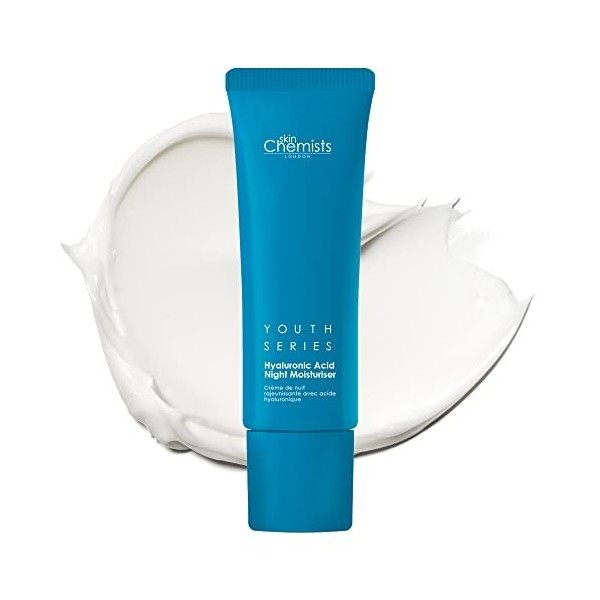 Skin Chemists Anti-Ageing Hyaluronic Acid 1% Night Cream | Protège contre les rides et ridules |50ml Crème Jour et Nuit