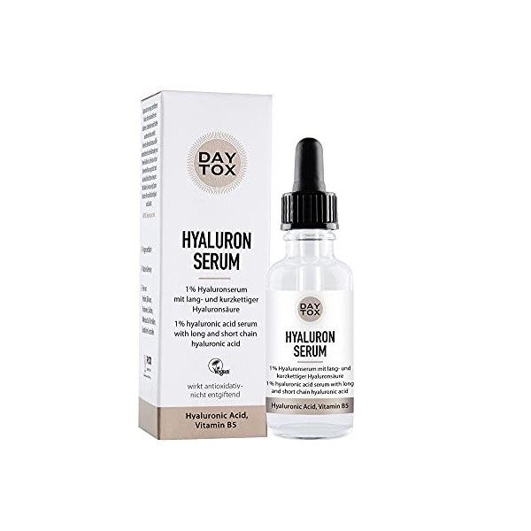 DAYTOX - Hyaluron Serum - Sérum concentré dacide hyaluronique effet immédiat - Vegan, sans colorants, silicones ni parabènes ...
