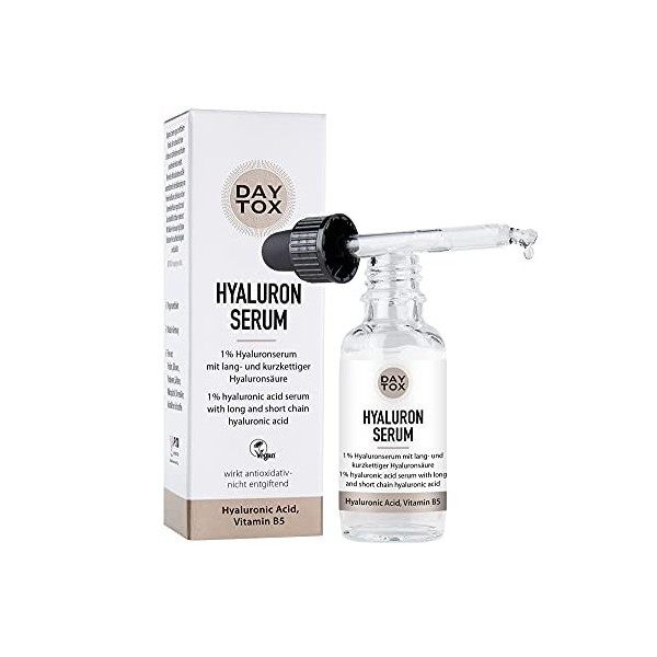 DAYTOX - Hyaluron Serum - Sérum concentré dacide hyaluronique effet immédiat - Vegan, sans colorants, silicones ni parabènes ...