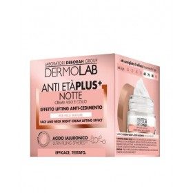 Dermolab Anti-âge Plus Nuit Crème visage et cou pour peaux naturelles, 50 ml, acide hyaluronique effet anti-âge