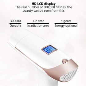 QWEASDF Appareil Dépilation IPL À Lumière Pulsée, Épilation Permanente Au Laser sans Douleur, 300000 Flashs, 8 Semaines Soye