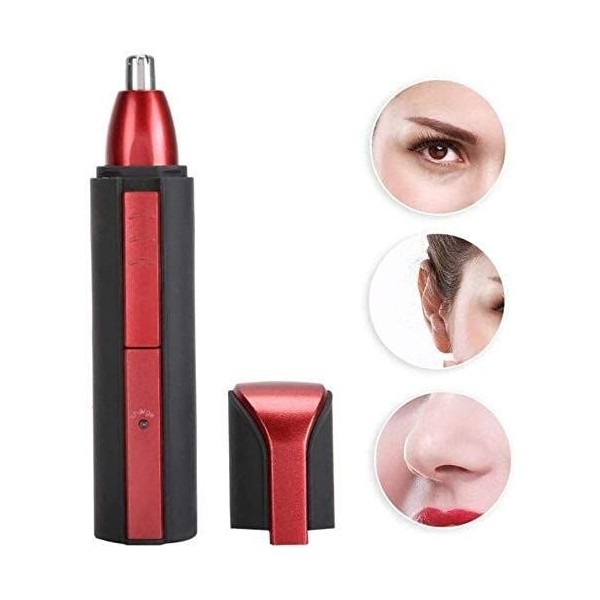 CAFFIA Tondeuse for les oreilles et le nez for hommes et femmes, rechargeable par USB étanche IPX7 professionnelle avec lames