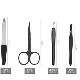 Pince à oreilles, 8 pièces en acier inoxydable coupe-ongles ensemble ciseaux pince à épiler oreille Pick multi-fonction quoti...