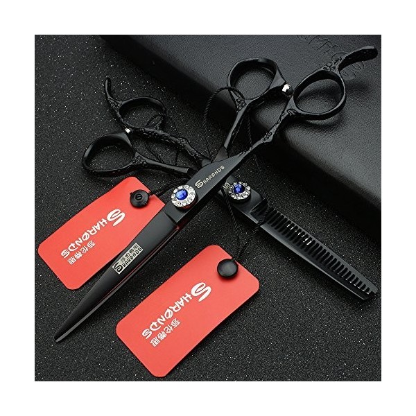 Ciseaux pour Animaux de Compagnie 6"Professional Left Hand Hair Ciseaux Set Fine Pattern Hair Trim Tool 440c Stainless Steel 