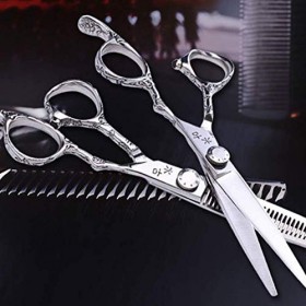 Léger 6 Pouces en Acier Inoxydable Dents coupées à Plat Type de Coupe de Cheveux Salon de beauté Ciseaux de Coiffure pour Sal...