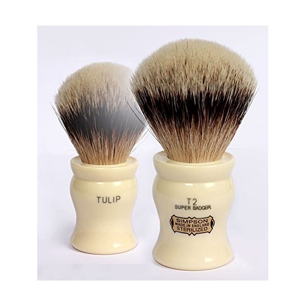 Simpsons Shaving Brushes - Brosse à raser Tisson-Simpsons Tulip X2 Super Badger, Unique, Standard