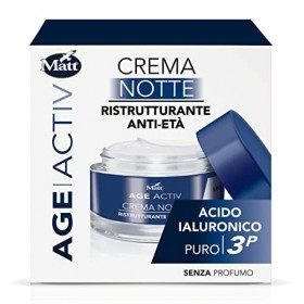 Matt Age Activ Crème Visage Restructurant Anti Age Notte - Acide Hyaluronique 3P - Redresseur et Lissage, Hydratation Profond...